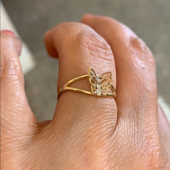 10K yellow Gold Butterfly Ring sizes 3 4 5 6 7 8 - Picture 5 of 8